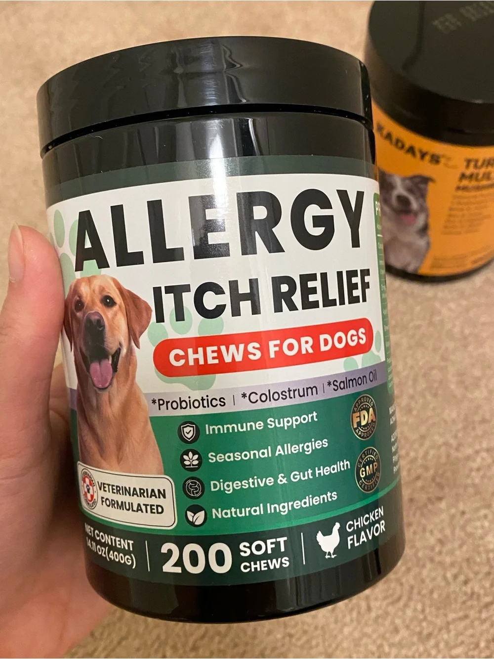 Bundle - NEW Dog Allergy Itch Relief Chews and Turkey Tail Multivitamin Chew